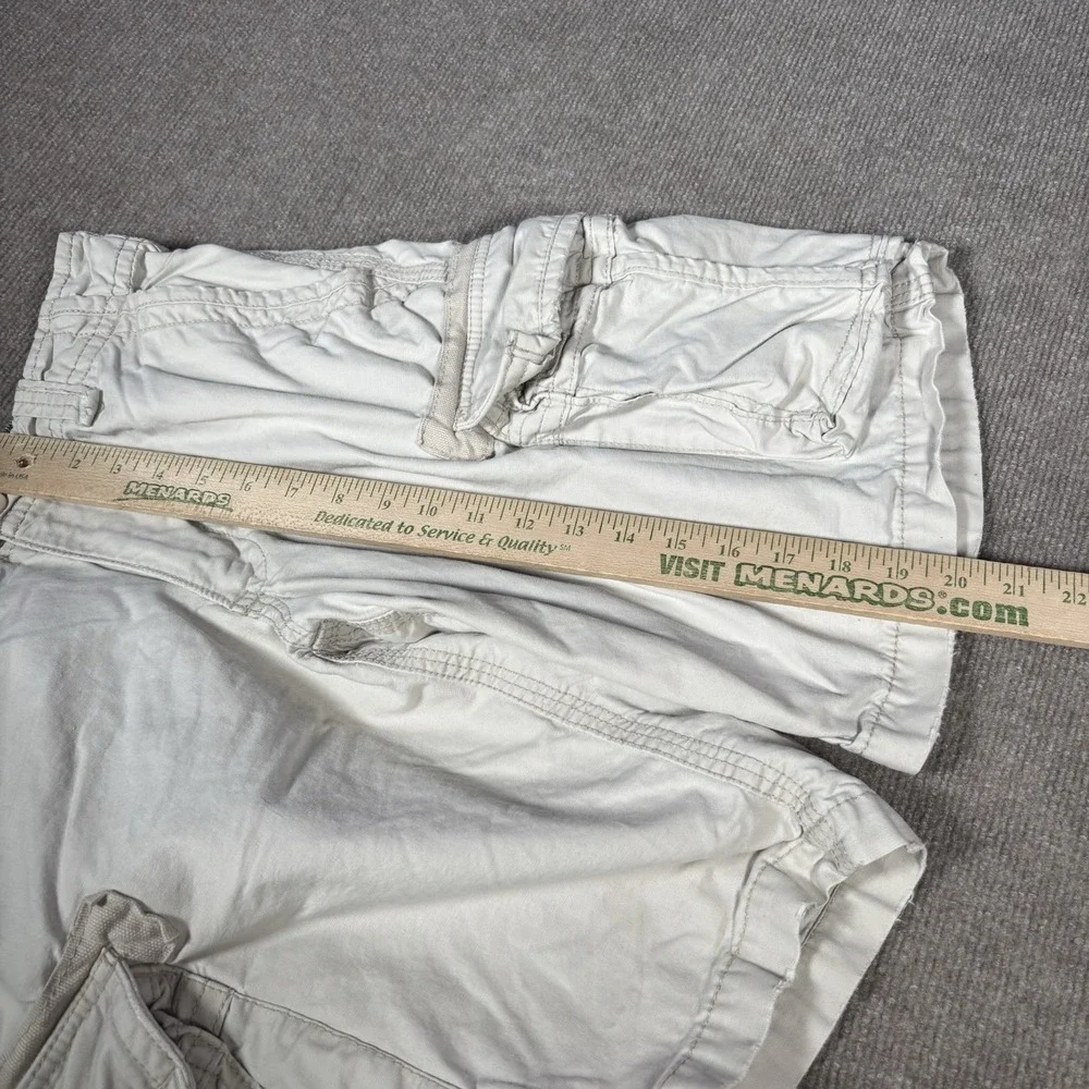 Aeropostale Cargo Shorts Mens 29 Ivory Baggy Heavy Skater Grunge Workwear Y2K